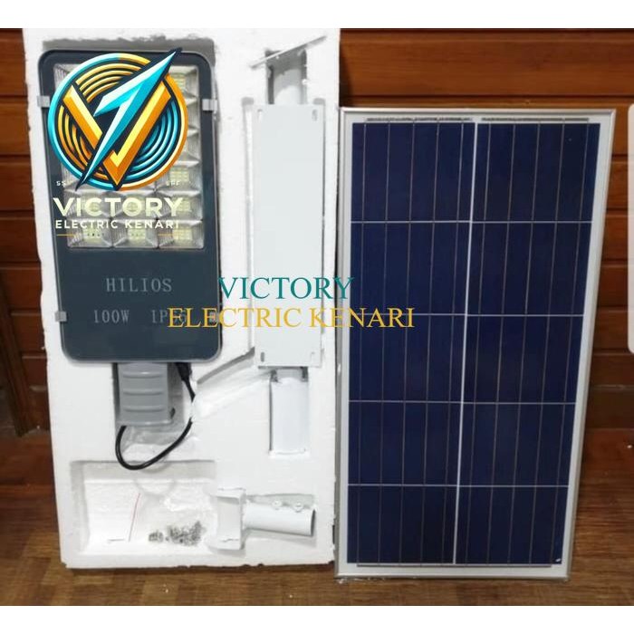 Lampu jalan tenaga surya 100w / lampu pju solar cell 100watt pju 2in1