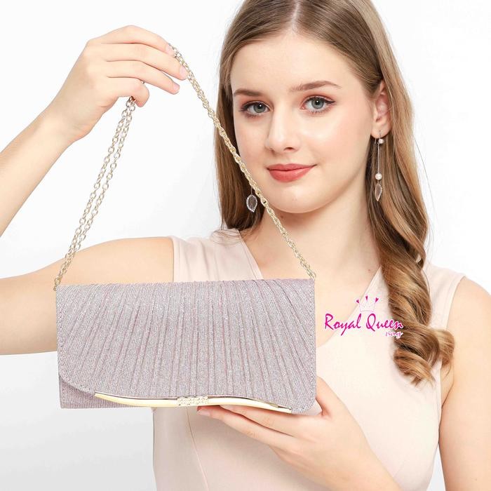 READY CLUTCH PESTA WANITA 317 TAS KONDANGAN GLITTER PREMIUM - BLACK