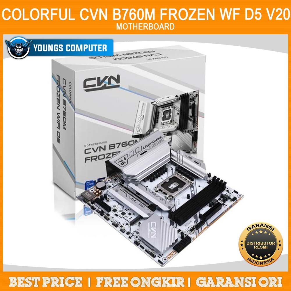 COLORFUL CVN B760M FROZEN WF D5 V20 WHITE MOTHERBOARD INTEL B760 LGA1700 DDR5 M-ATX