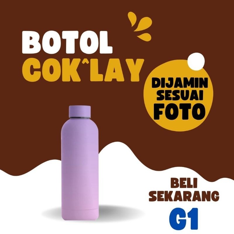 Botol/ Tumbler Six Polos 420 ml || Tanpa Kemasan - Sisi Bening