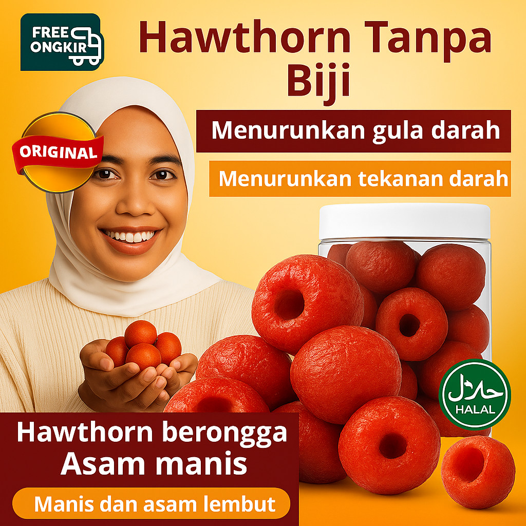 

【Beli 1 gratis 1+Diet Sehat】250g Hawthorn Manisan Cemilan/0 Bahan Tambahan Hawthorn Berongga Tanpa Biji/ Hawthorn Berry/Halal Buah Sejenis Semak/Manisan Haw Cemilan Asam / Cocok Untuk Program Diet / Turunkan Berat Badan / Buah Rempah Asli