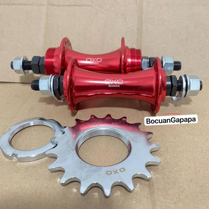Hub freehub OXO  Fixie 32 36 hole Doltrap COG 17T Bearings - 675 Merah, 32 hole