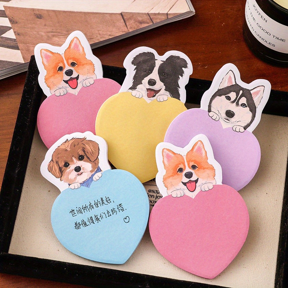 

30sheets Cute Dog Post Cartoon Sticky N Times Sticky School Stationery Small Gifts Memo Puppy Decorative Sticky Notes Paper