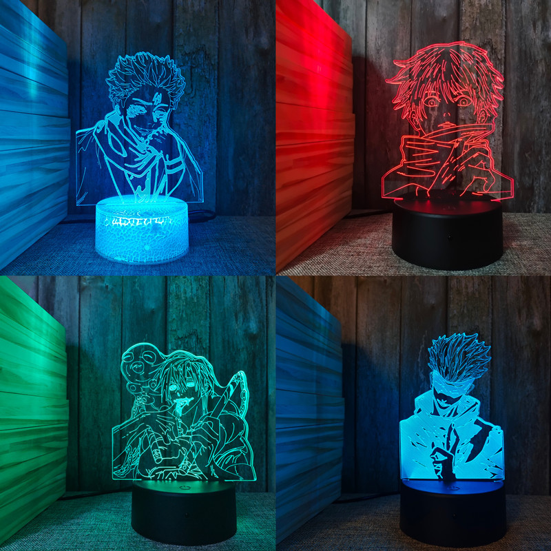 3d Led Lamp Anime Jujutsu Kaisen Light Satoru Gojo Holiday Gift Manga Kids Bedroom Decoration Table 