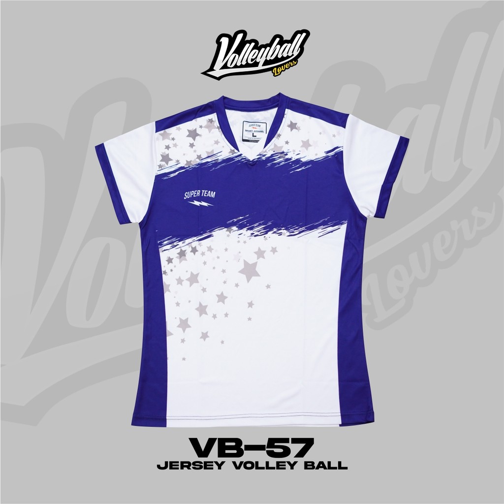 Jersey Voli Wanita VB57 baju Olahraga Full Printing Keren volly Badminton Sepeda Senam Voli Lovers
