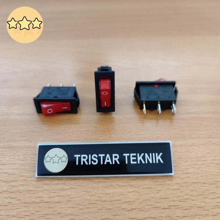 KCD-3 ROCKER SWITCH GEPENG KARAOKE 3 PIN KCD3 MERAH LAMPU LED SAKLAR
