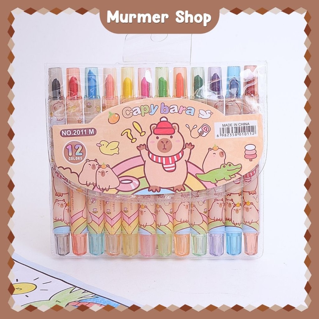 

Crayon Twist Mini Capybara 12 Warna Krayon Putar 1 Set Mewarnai Melatih Motorik Halus Anak Kapibara Menggambar