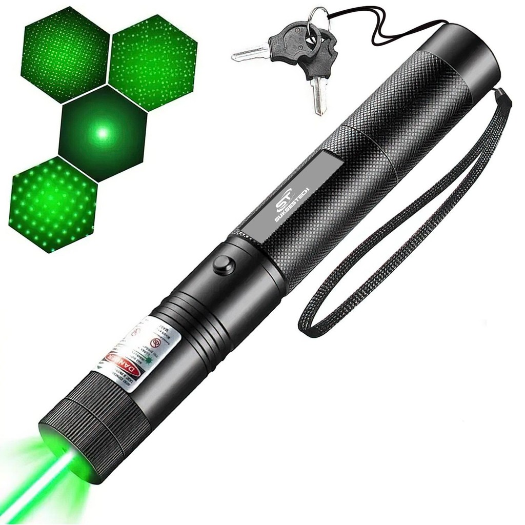Laser Senter Pointer Hijau Re Dengan Batre Dan Tempat Cas Batrai Berbahan Aluminium- SenterLaser-303
