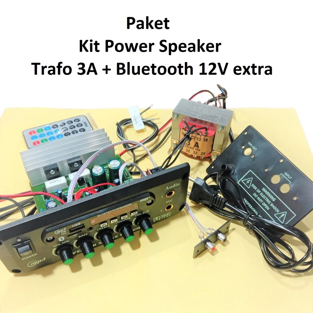 WOW Kit Power Speaker Aktif Mono Bluetooth Trafo 3A Extra 12V