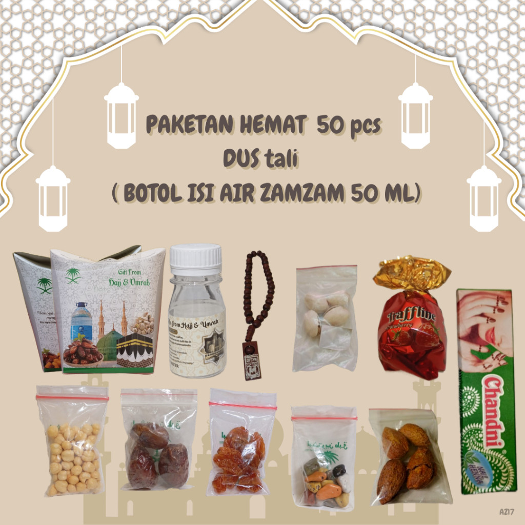 

paketan hemat tali untuk oleh oleh haji dan umroh 50 pcs ( botol isi air zam zam 50 ml )