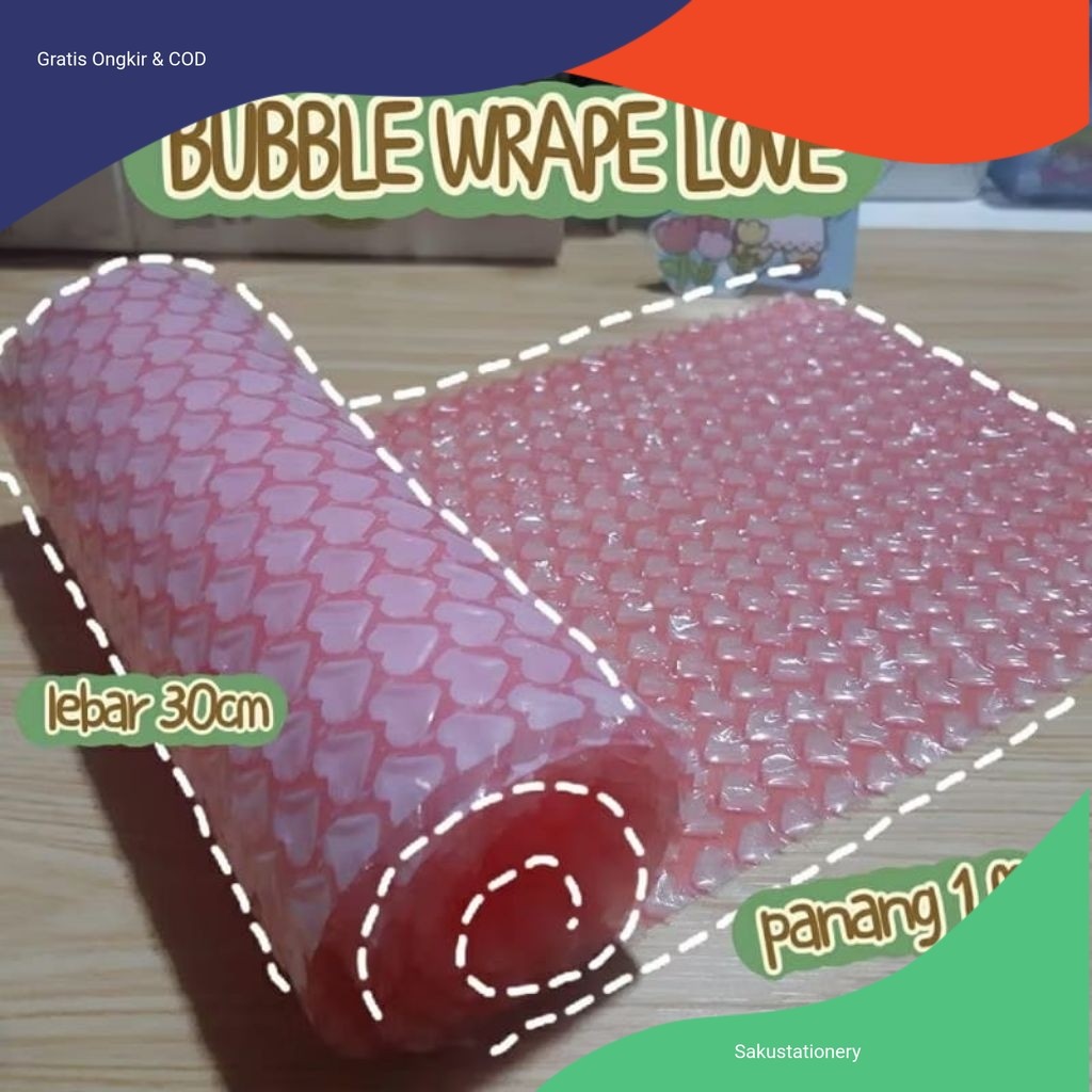 

Bubble Wrap Love Untuk Packaging Cute Permeter