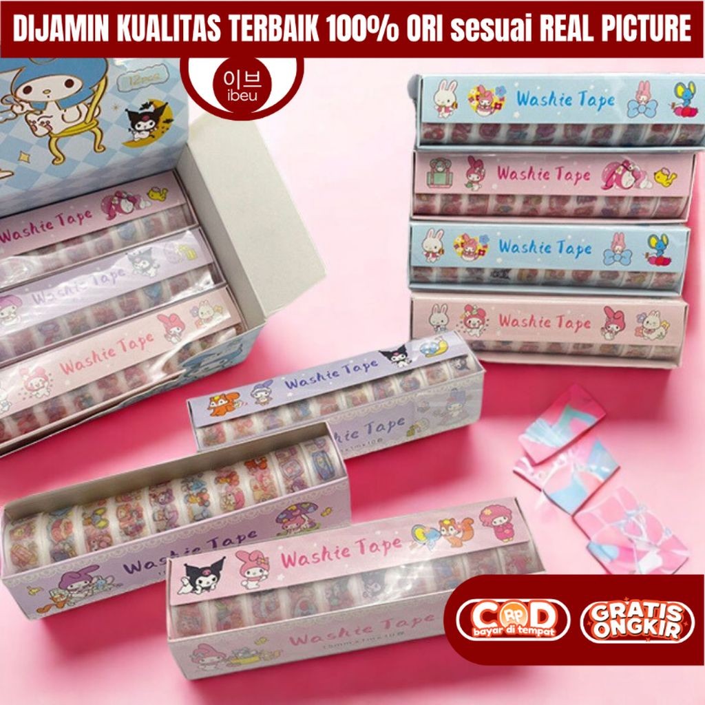 

IBEU Mainan Sticker Tape Selotip Roll Kuromi DIY Lucu Kreatifitas Anak Perempuan 3 4 5 6 7 Thn