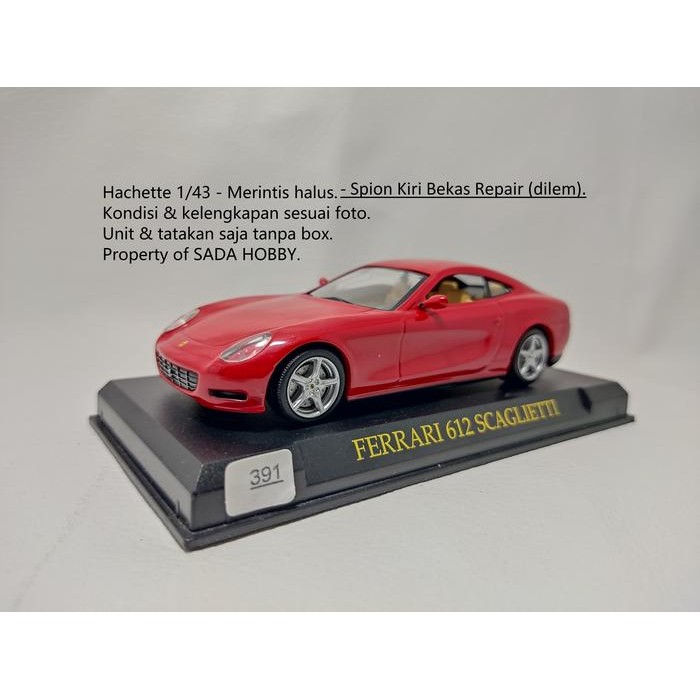 TS08 Diecast Hachette Altaya 1/43 Ferrari 612 Scaglietti Red Unit & Tatakan Only 2ND