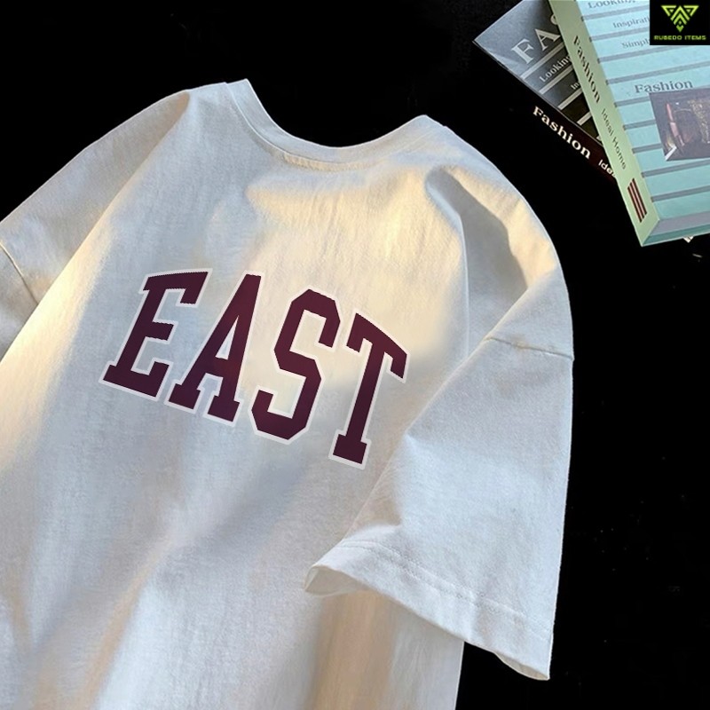 Forteid Korean Style Baju Kaos Oversize Corak Huruf Printing  Baju Atasan Wanita Pria Hitam Kaos Ove