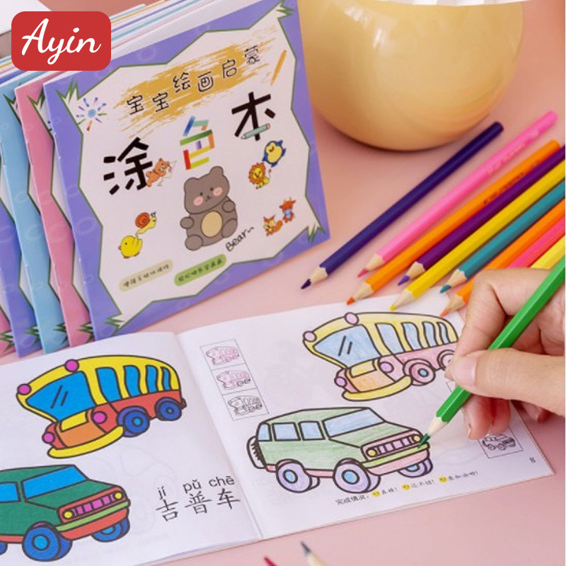 

Buku mewarnai anak buku gambar mewarnai bayi usia 2-3-6 tahun tk grafiti mewarnai lukisan gambar