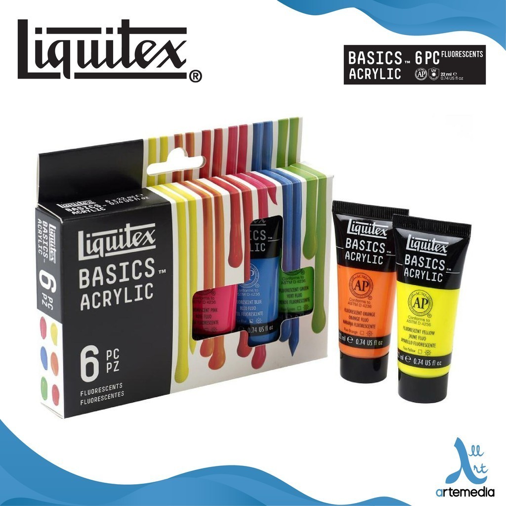 

Gramedia Surabaya - Liquitex Basics 6x22ml Acrylic Color Paint Set Cat Akrilik fluorescents /3699400