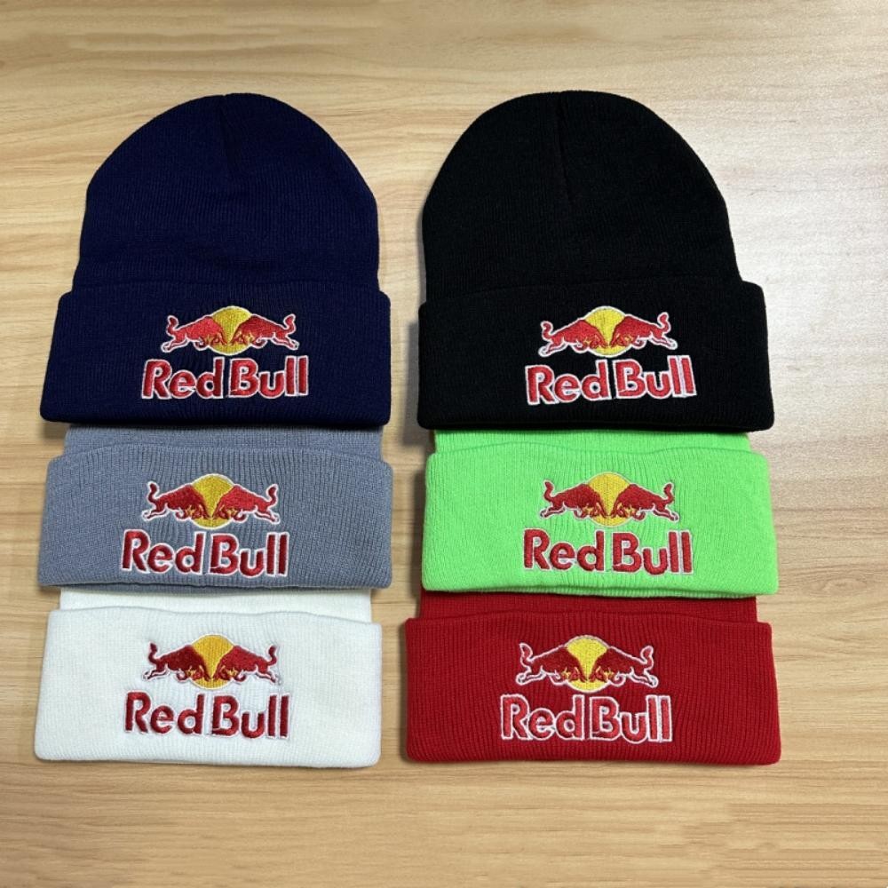 6 colors Red Bull pullover hat men's and women's autumn winter soft warm knitted Red Bull hat solid 