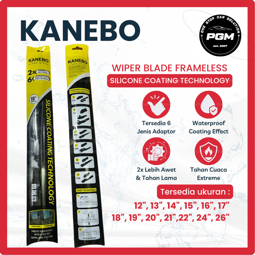 Wiper Kaca Depan Mobil Silikon Frameless Lapisan Silikon 12-26 Inci Satuan