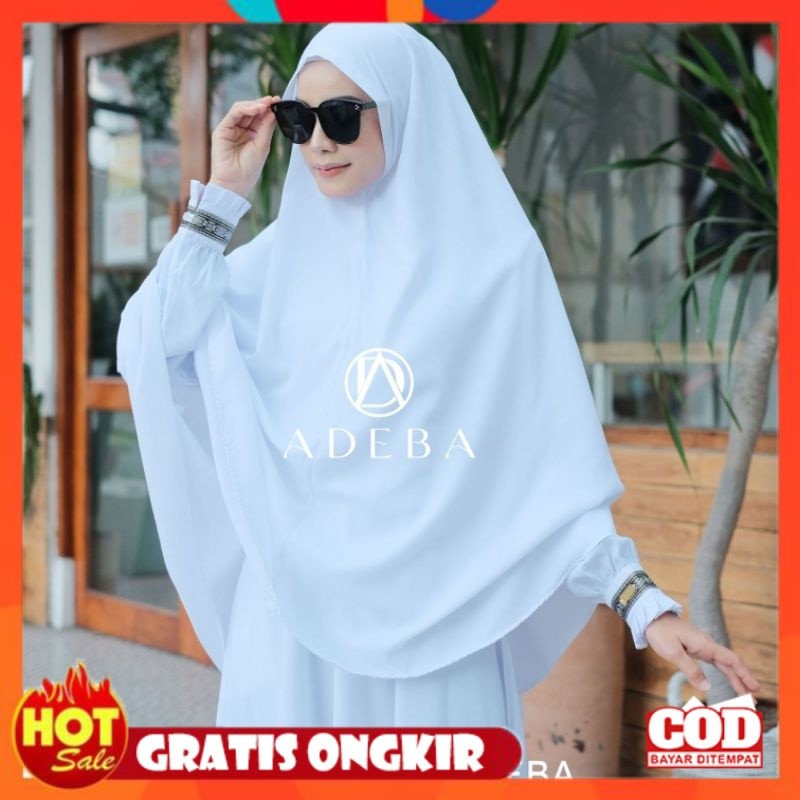 [PREMIUM ORIGINAL] GAMIS PUTIH SYARI POLOS SET HIJAB PLUS CADAR FATMA SYARI