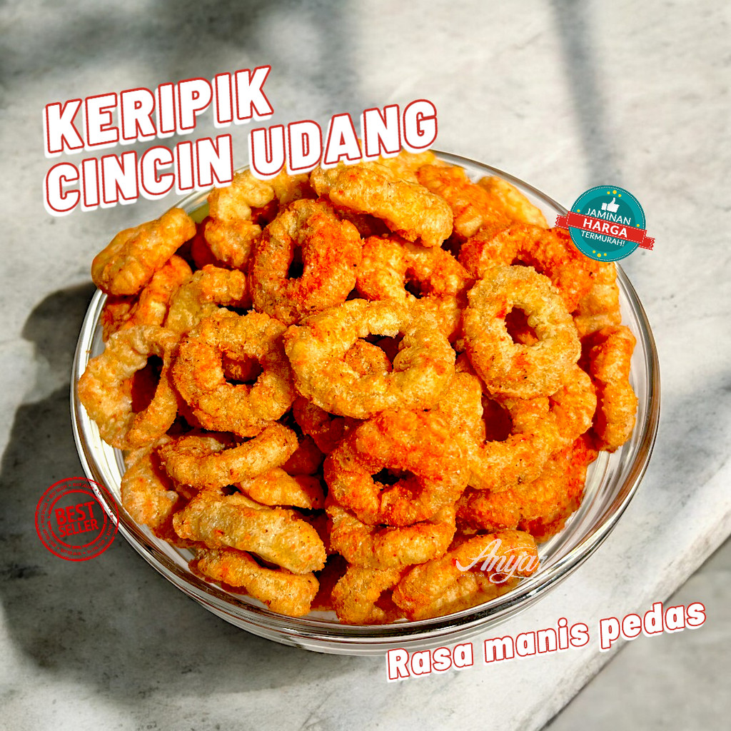 

KERIPIK CINCIN UDANG PEDAS MANIS BALADO | LANTING SELONDOK UDANG ENAK