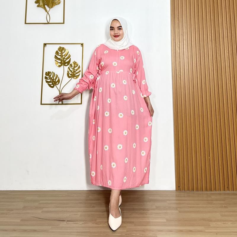 Ambari - Midi Dress Rayon Mita Motif Pita Wanita