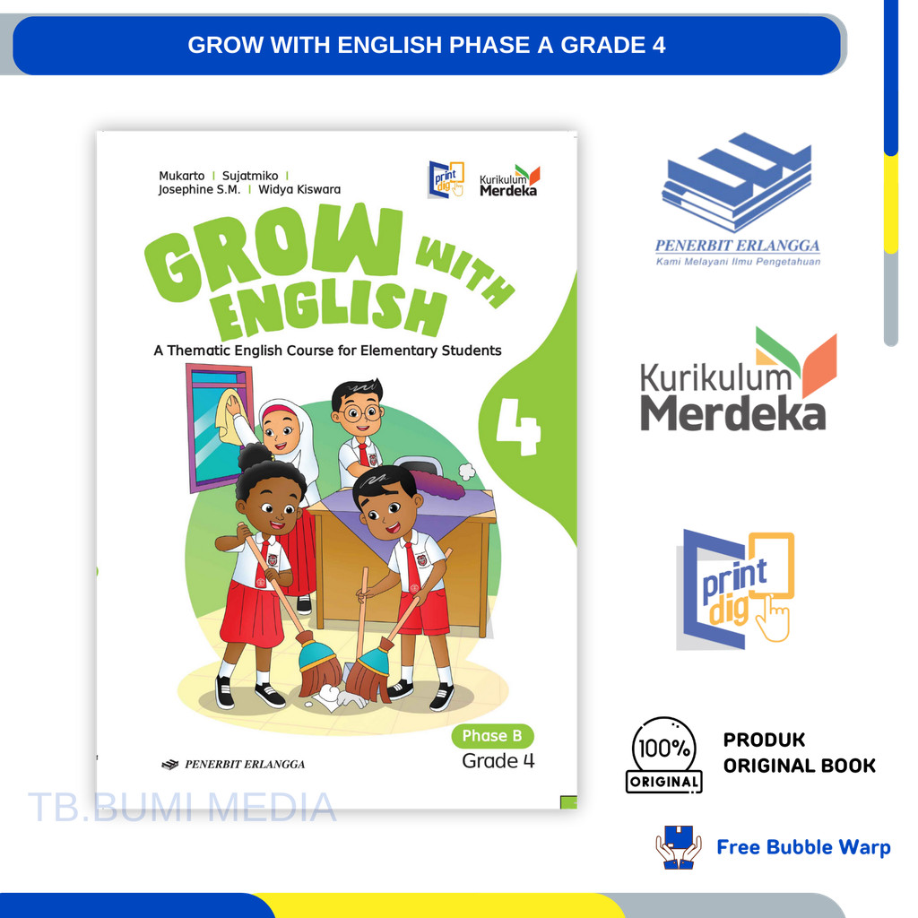 Buku BELAJAR BAHASA INGGRIS Anak Sekolah Kelas 4 SD Kurikulum Merdeka Penerbit Erlangga