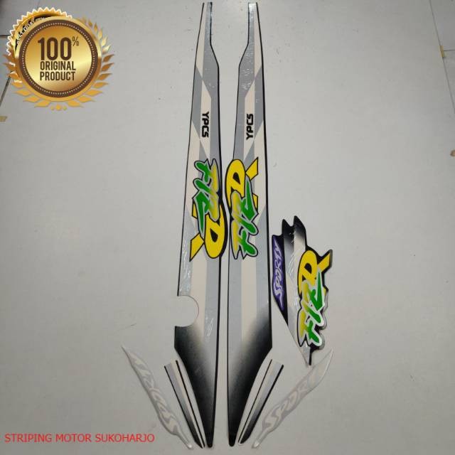 (ORI) striping yamaha fizr fiz r 1995 1996 sporty hitam silver  kualitas original