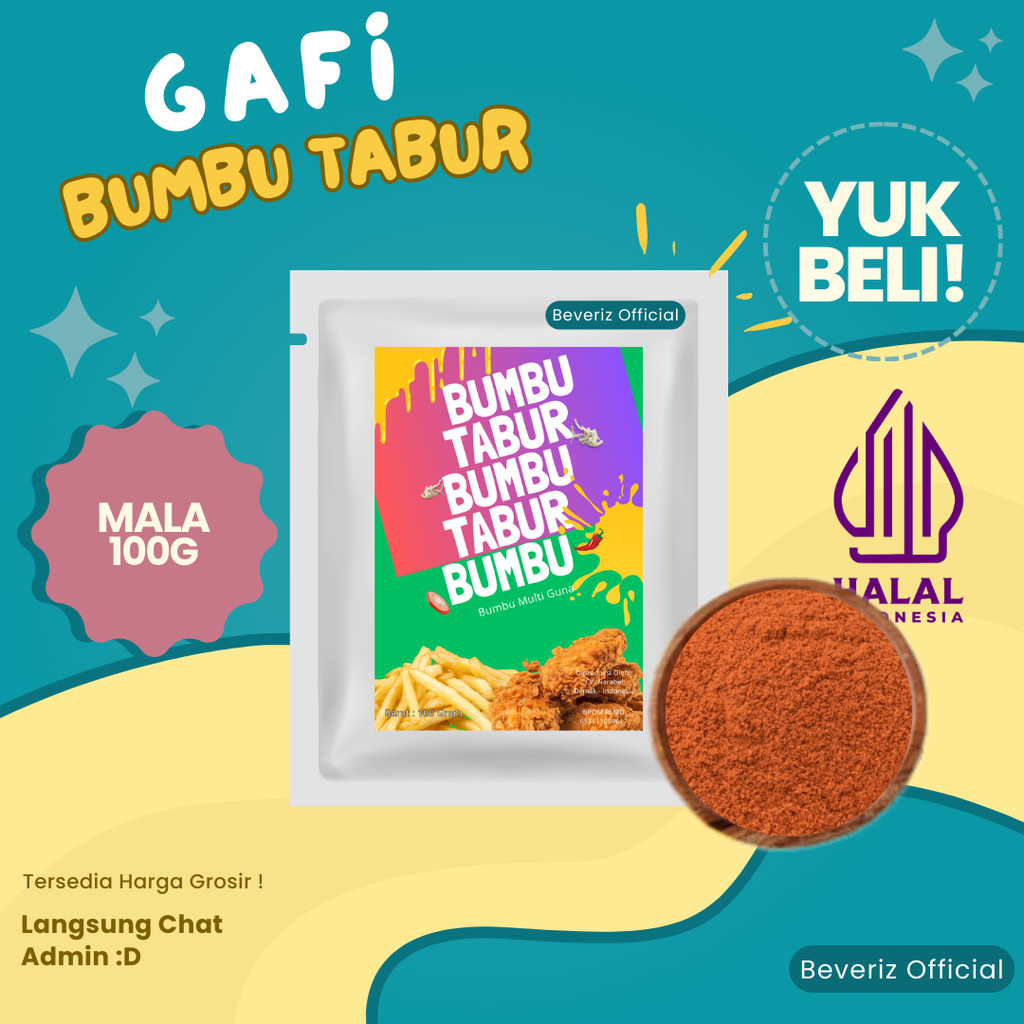 

BEVERIZ Bumbu Tabur Mala Kemasan 100 Gram | Mala Seasoning Powder {BISA COD}{TERSEDIA HARGA GROSIR}