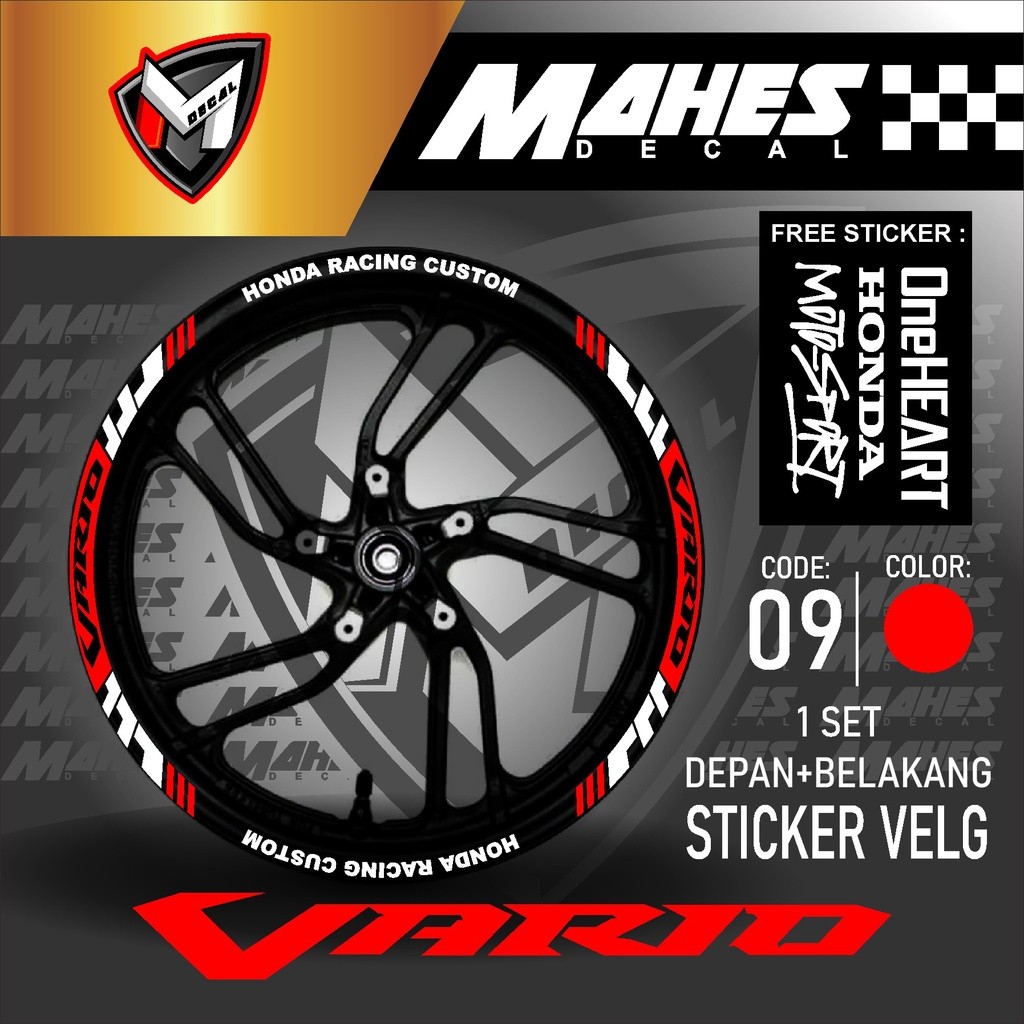 Stiker Cutting Sticker List Velg Motor Honda Vario 125 Vario 150 new Vario 110 Terbaru Lis Pelek Vel