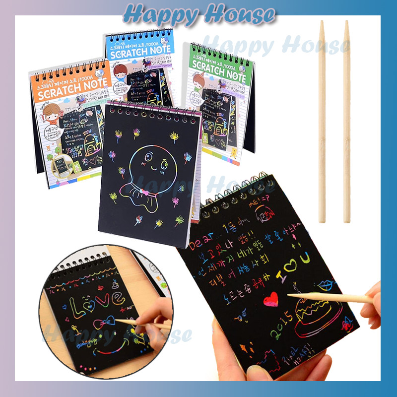 

Mainan Edukasi Anak Scratch Note Mini Buku Gambar Tulis Gores