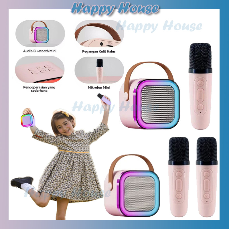 Speaker Bluetooth Karaoke 2 Mic Set Salon Bluetooth bt Speaker Karoke