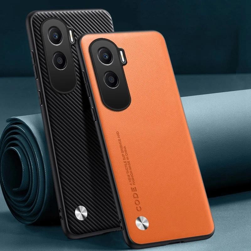 Casing HP Honor 90 Lite Honor 90 Pro Honor90 Lite Phone cover Serat Karbon PU Anyaman Kulit Kulit Ke