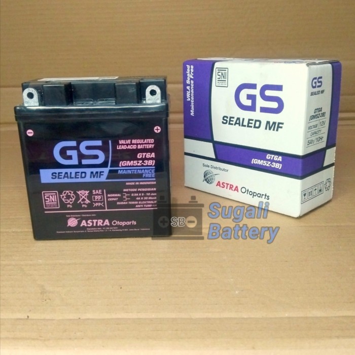 Aki Motor Kering Yamaha Mio Sporty Mio Smile GS ASTRA GT6A 12V 5Ah ORIGINAL ASTRA OTOPARTS