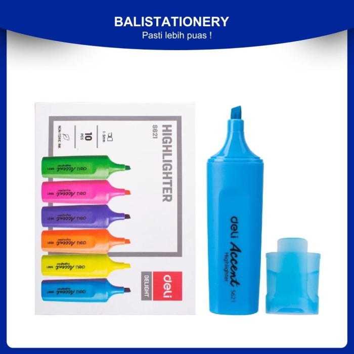 

Deli Highlighter Stabilo Warna Terang dan nyata tahan 2 minggu tanpa tutup ES621