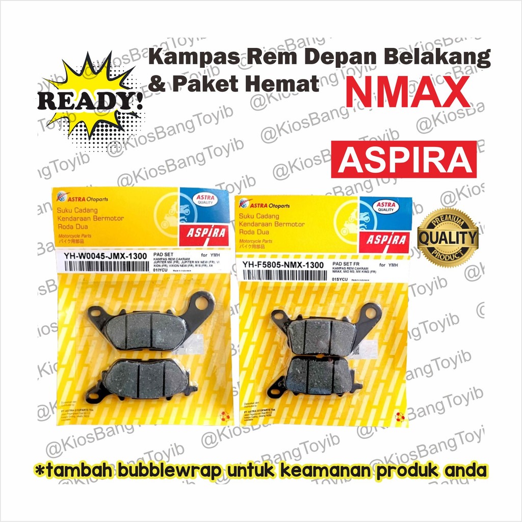 Kampas Rem Depan Belakang Yamaha NMAX N-MAX ORI ASPIRA