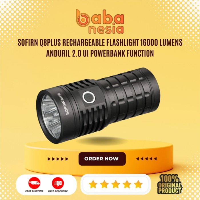 SOFIRN Q8Plus Rechargeable Flashlight 16000 Lumens Anduril 2.0 UI Powerbank Function