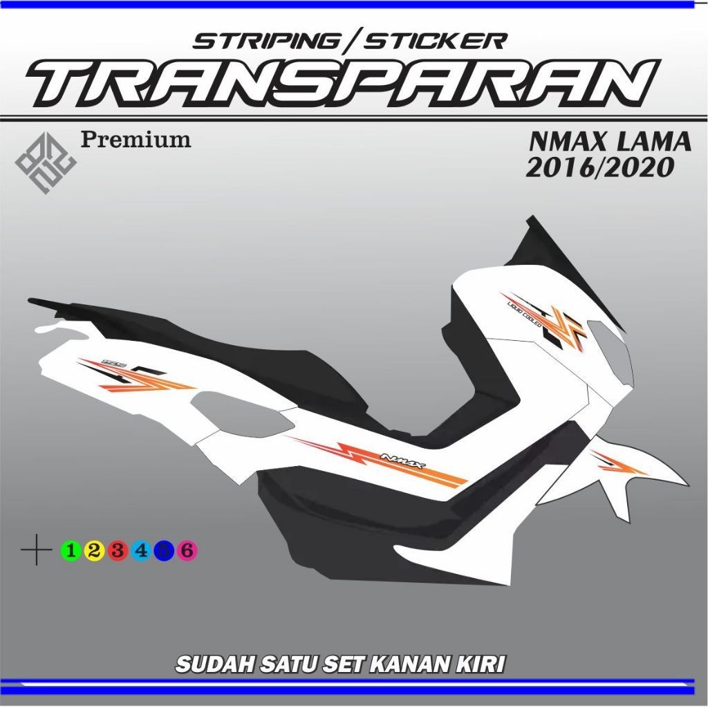 STICKER BENING Transparan UV NMAX OLD VVA Simple List Nmax 2016 2017 2018 2019 Murah Striping Custom