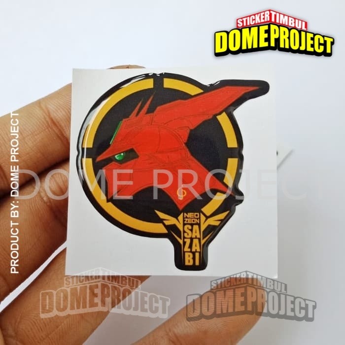 STIKER MOTOR TIMBUL EMBLEM ANIME GUNDAM SAZABI EMBLEM STIKER MOTOR TIMBUL LENTUR AKSESORIS SEPEDA MO
