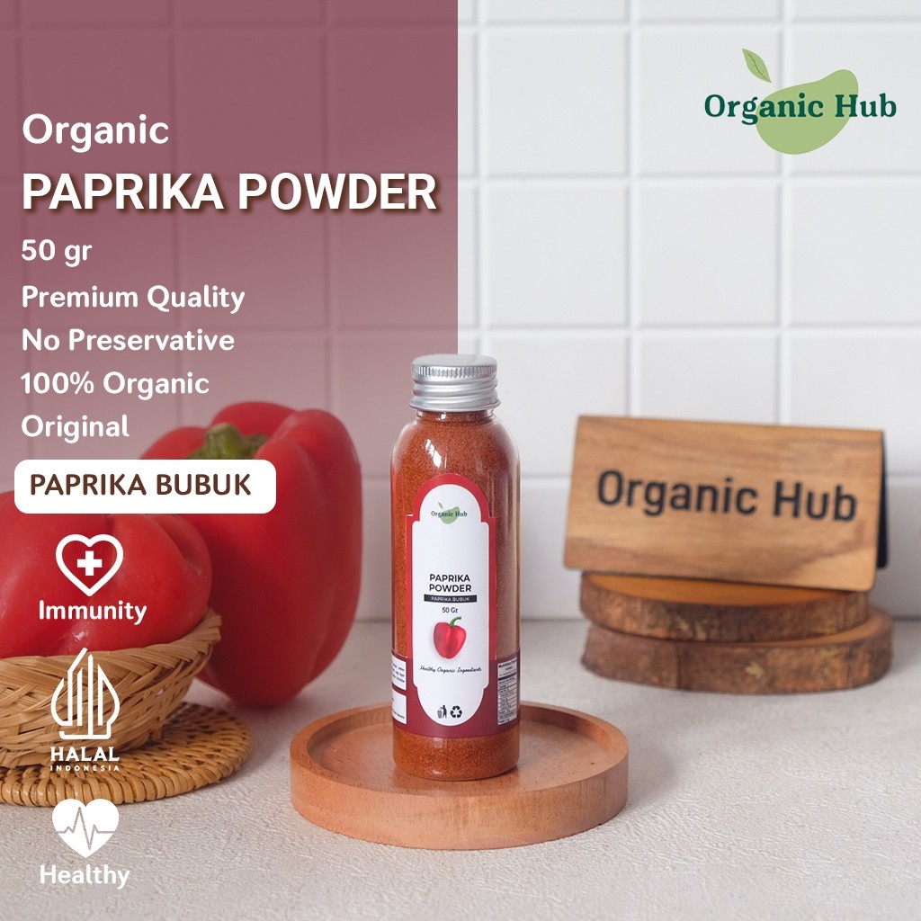 

Organic Hub Papprika Powder 100% Asli Khas Rempah Nusantara Bumbu Masak Dapur Premium 50 gr