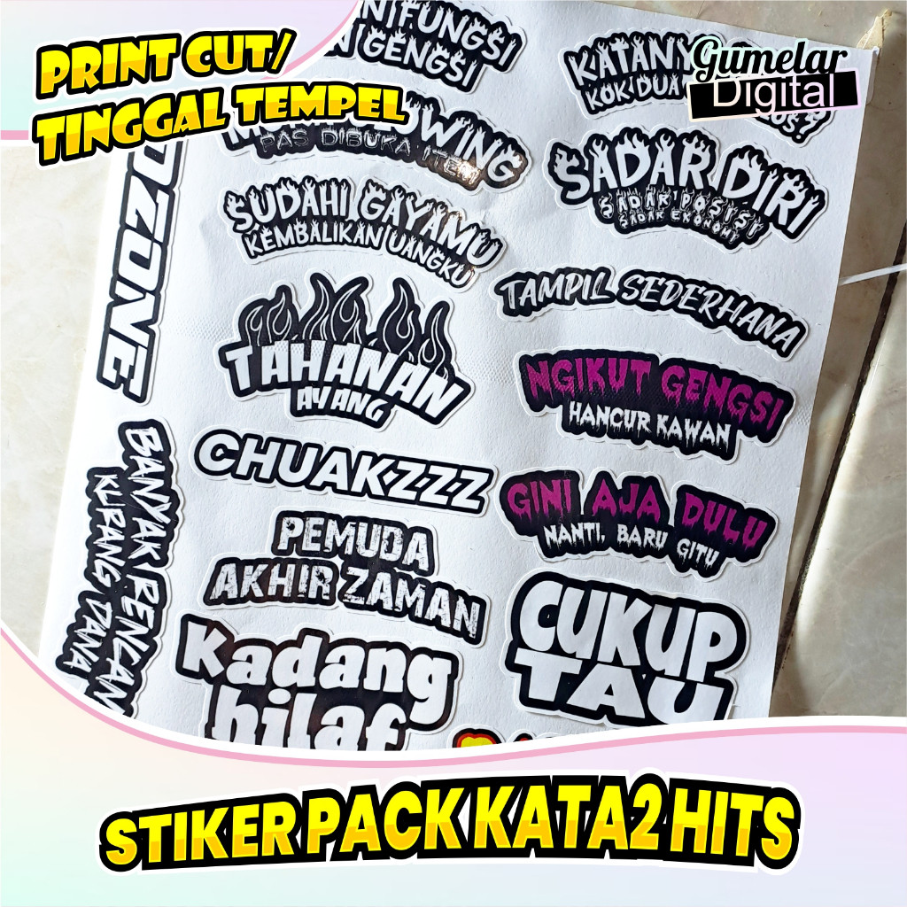 

STIKER PACK KATA KATA HITS CHUAKSS PRINT CUT TINGGAL TEMPEL