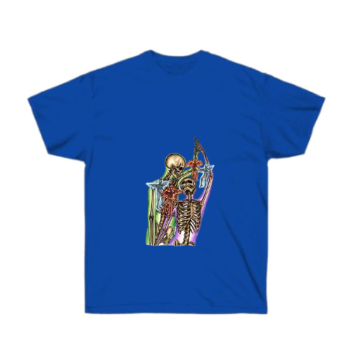 ELECTRIC BLUE DANCING SKULL TSHIRT COSTUM