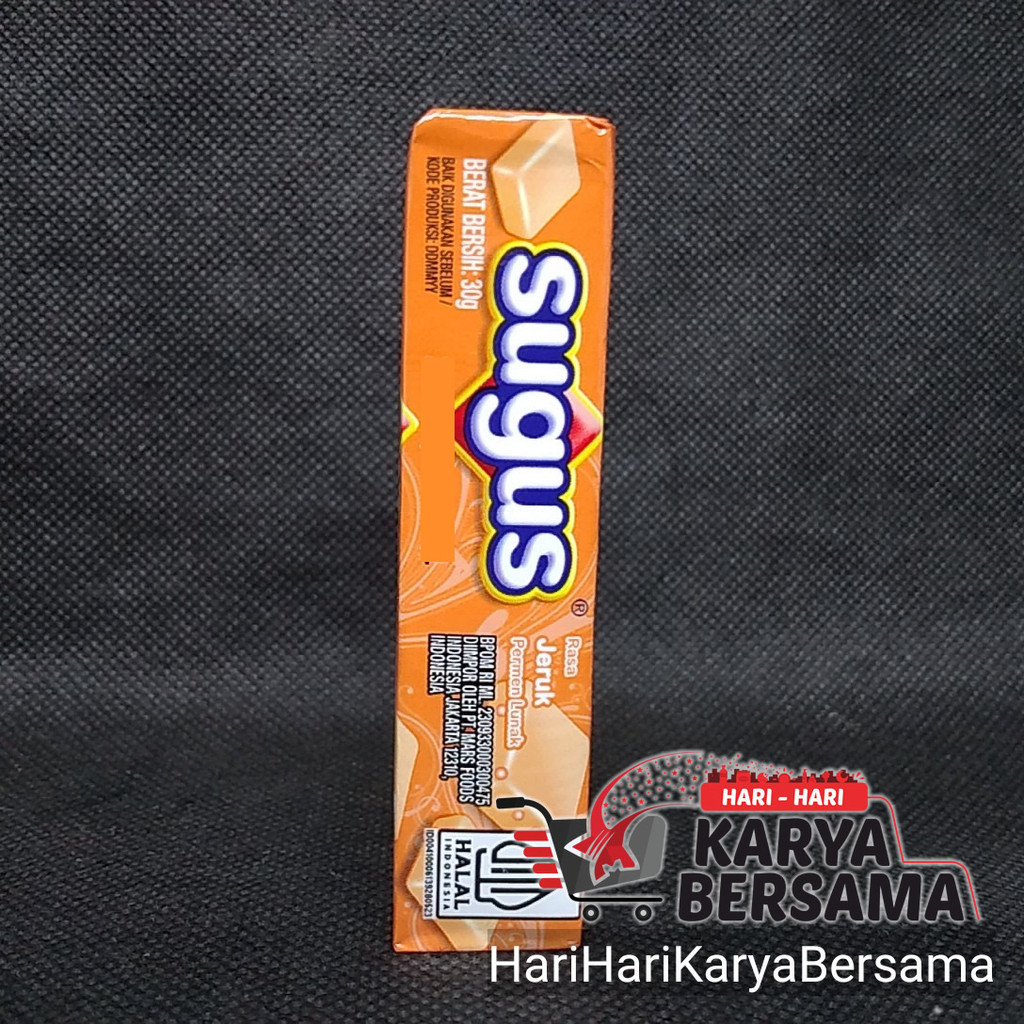 

MAKANAN RINGAN PERMEN LUNAK SUGUS STICK ORANGE 30GR