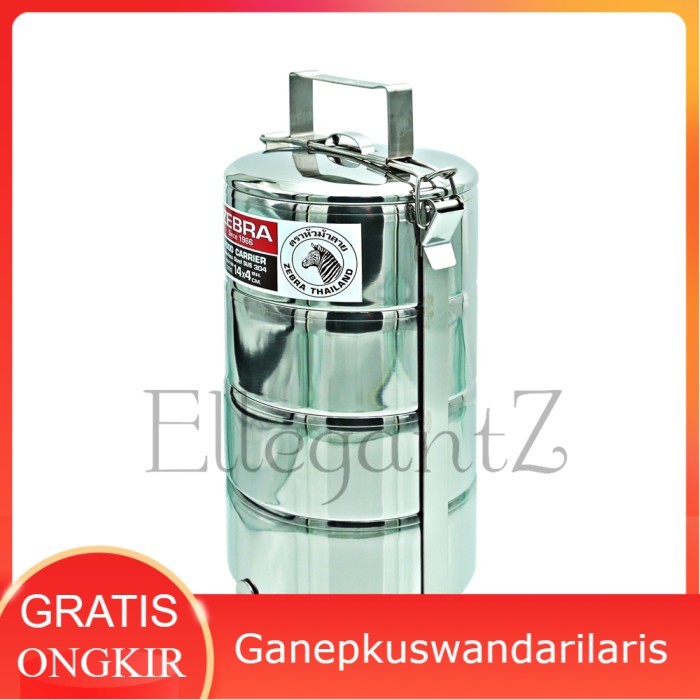 RANTANG MAKAN STAINLESS STEEL ZEBRA 4 SUSUN DIAMETER 14cm ( 150144 ) Ganepkuswandarilaris