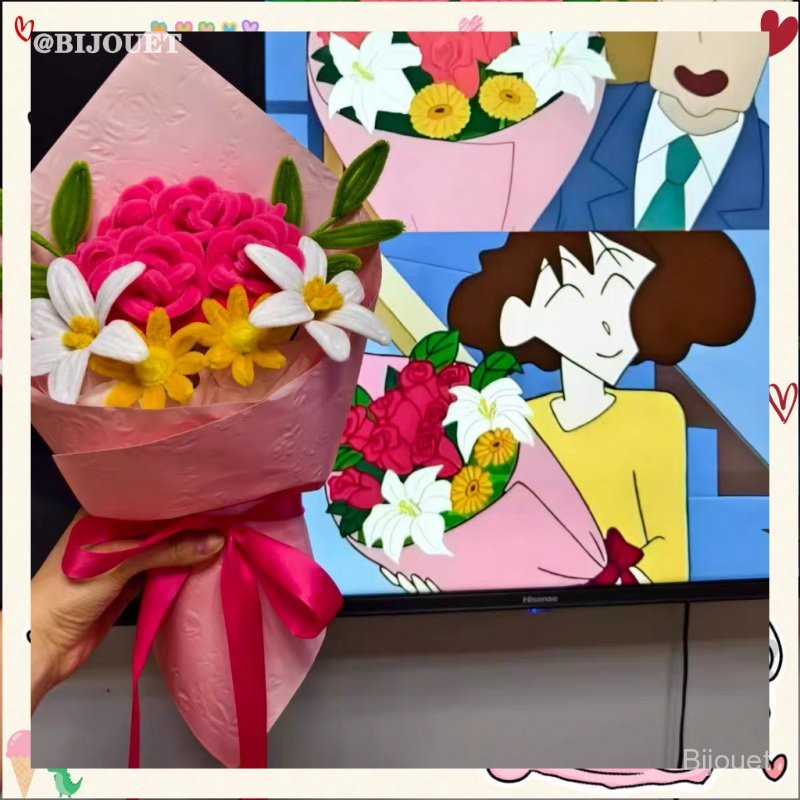 【bijouet】1 Pak (100 Pcs) Super Tebal Mercy Pipe Cleaner Craft Grade Kawat Bulu Buket Kerajinan Tanga