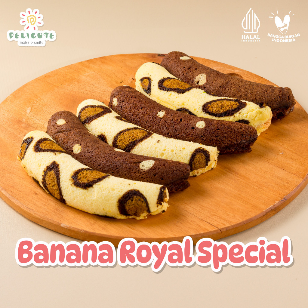 

Banana Royal Spesial Delicute - Bolu Berbentuk Pisang Dengan Fla Spesial