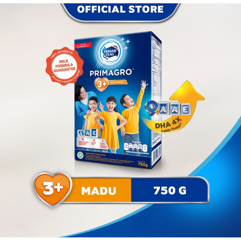 

FRISIAN FLAG Primagro 3+ Susu Pertumbuhan Anak 4-6 Tahun Madu 750 g
