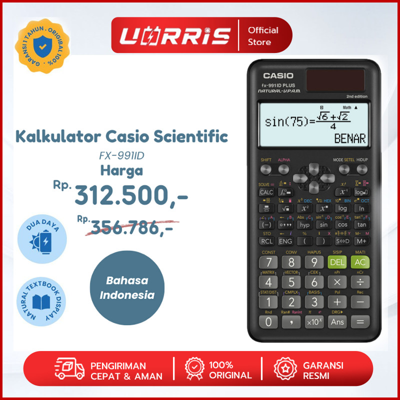 

Kalkulator Scientific Casio ilmiah FX-991EX/991ES-Plus Calculator Scientific Casio Kalkulator Casio Scientific 417 Fungsi/Dua Sumber Tenaga Baterai Dan Tenaga Matahari/40 Konstanta Rumus