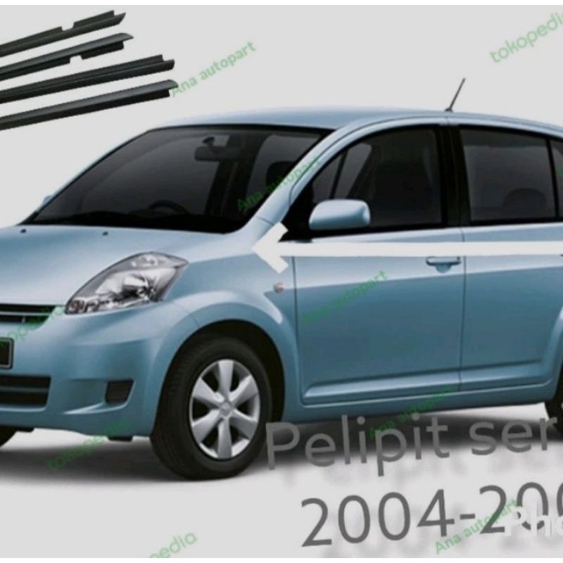 Weather strip/karet pelipit kaca pintu luar sirion 2004-2009 satuan