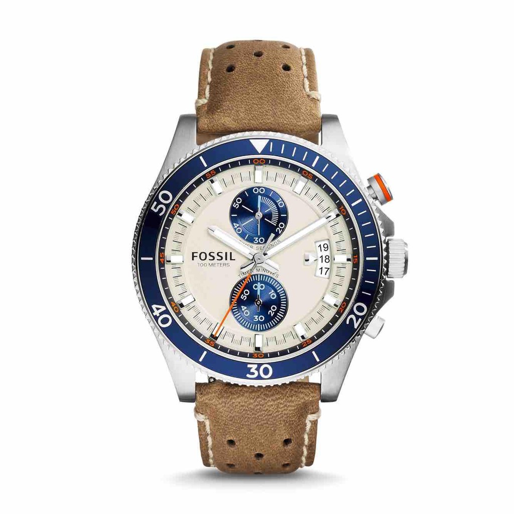 FOSSIL WAKEFIELD CHRONOGRAPH TAN LEATHER WATCH CH2951