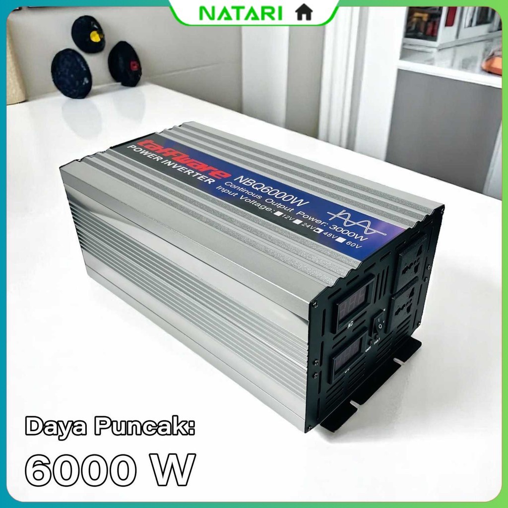 Taffware Power Inverter Mobil Pure Sine Wave DC 48V to AC 220V 6000W - NBQ6000W